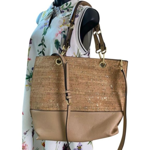 Calvin Klein Handbags - Calvin Klein Tan Large Tote Bag Crossbody Strap